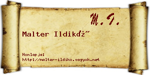 Malter Ildikó névjegykártya